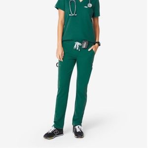 FIGS Yola Skinny Scrub Pants; Green